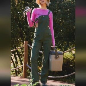 Free People Movement Cascade One Piece Olive Overall Jumpsuit Size Small NWOT